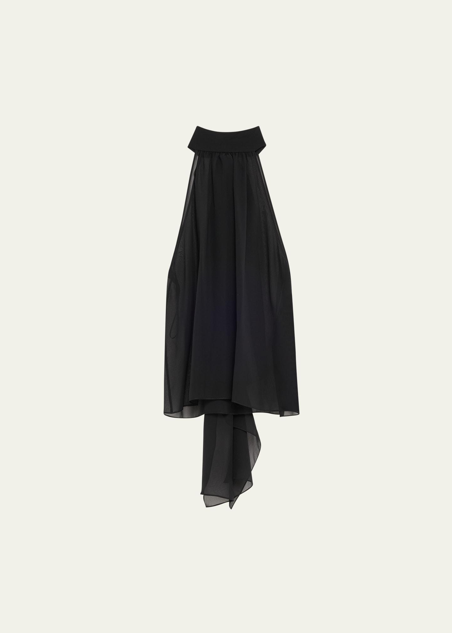 silk tie-neck halter blouse