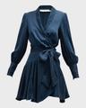 silk wrap mini dress