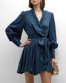silk wrap mini dress