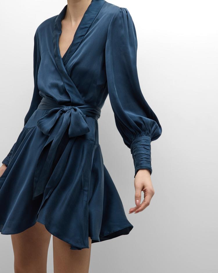 silk wrap mini dress