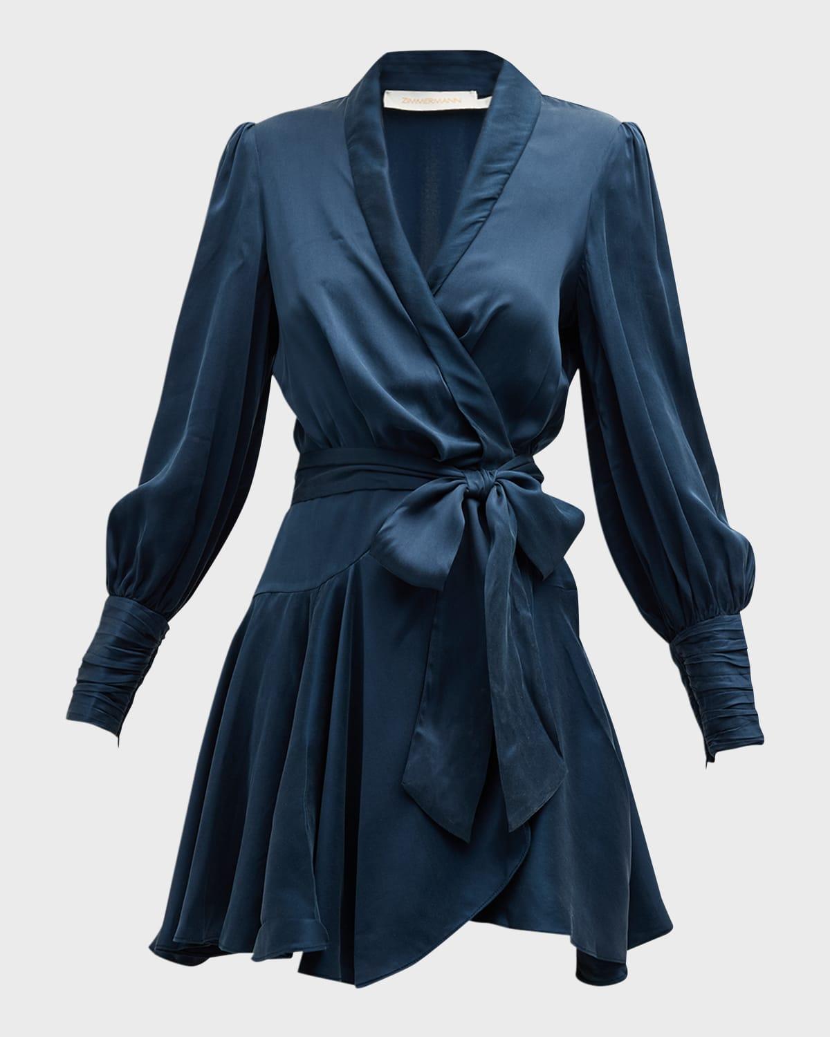 silk wrap mini dress