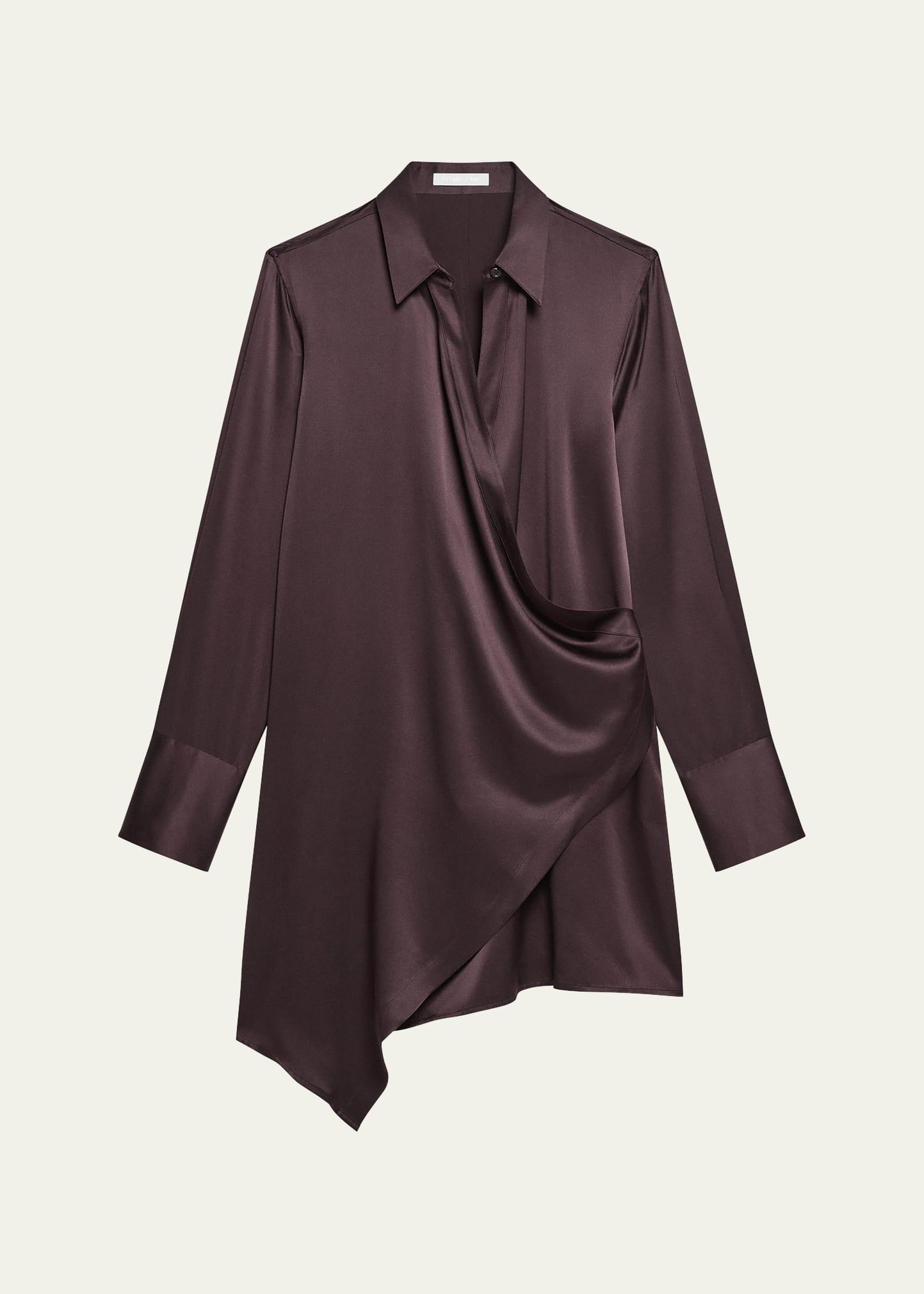 silk wrap shirtdress