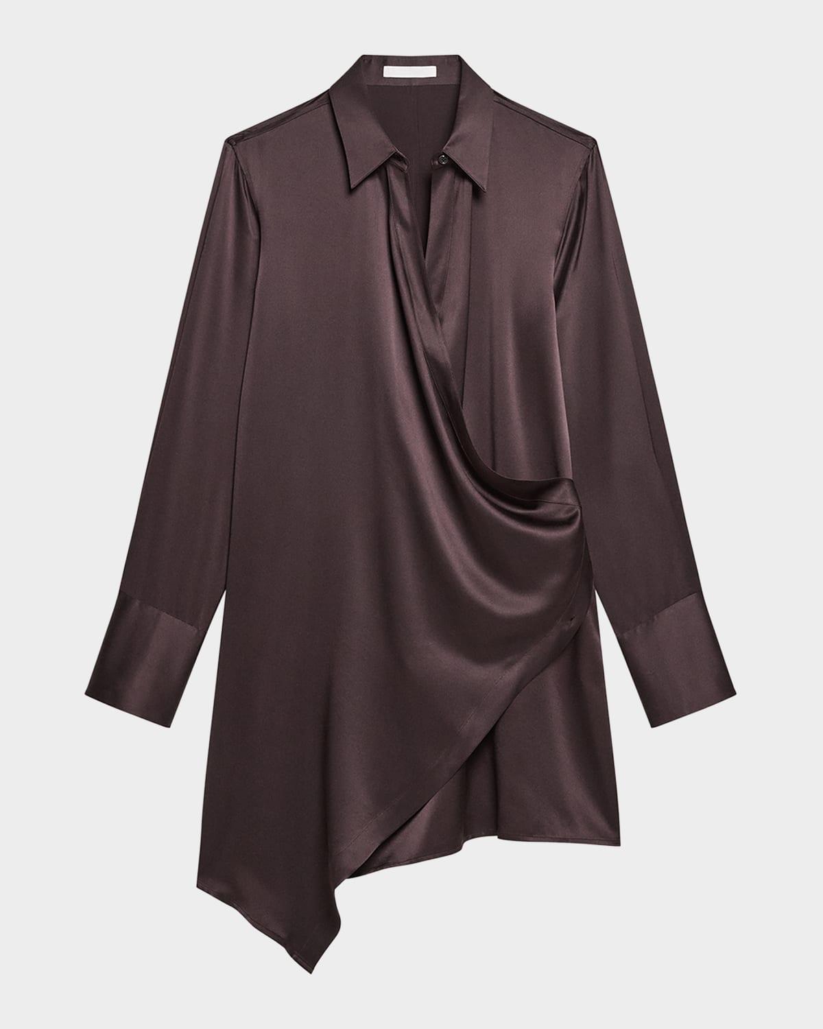silk wrap shirtdress