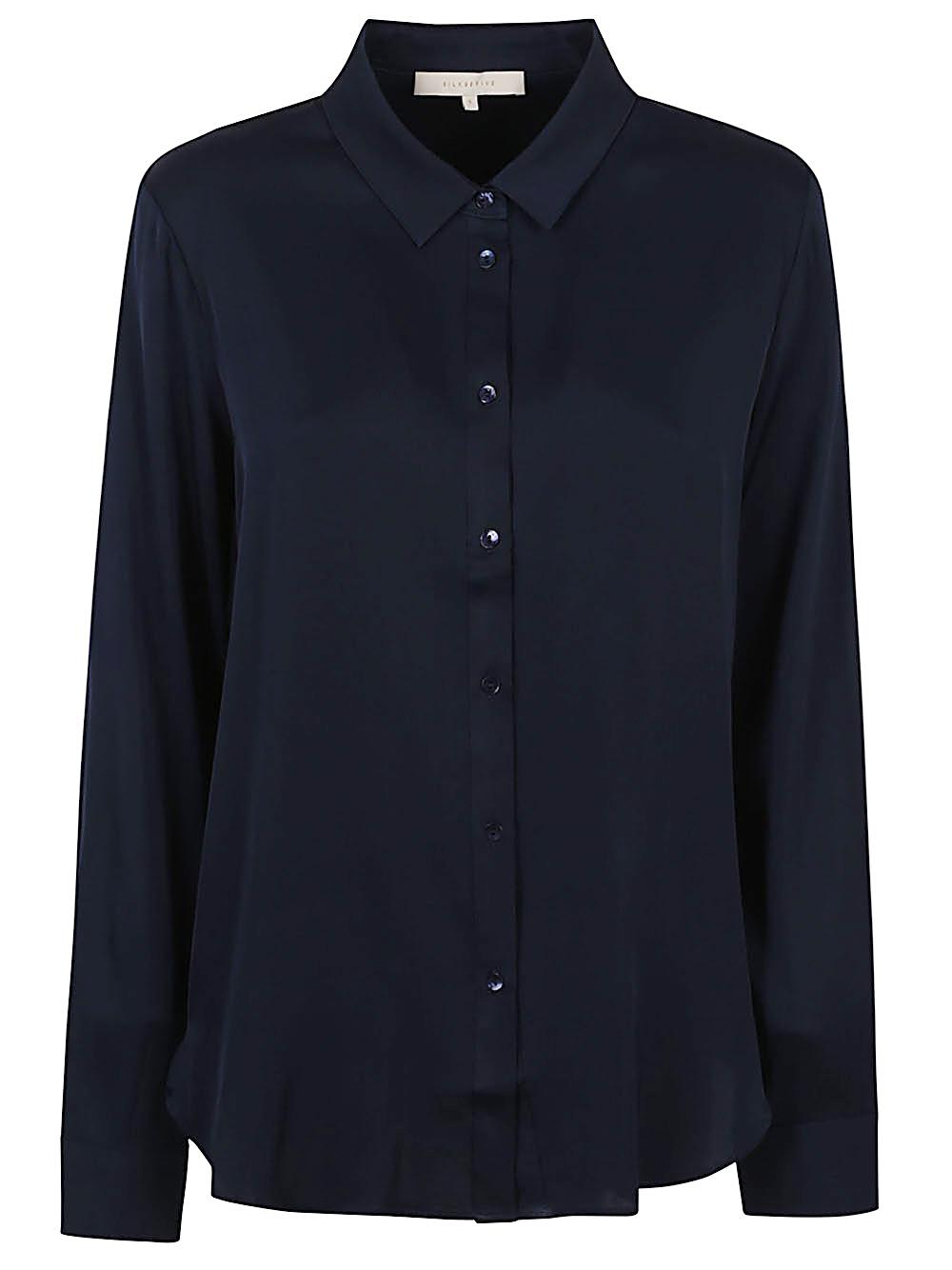 silk95five shirts blue silk elastane - women