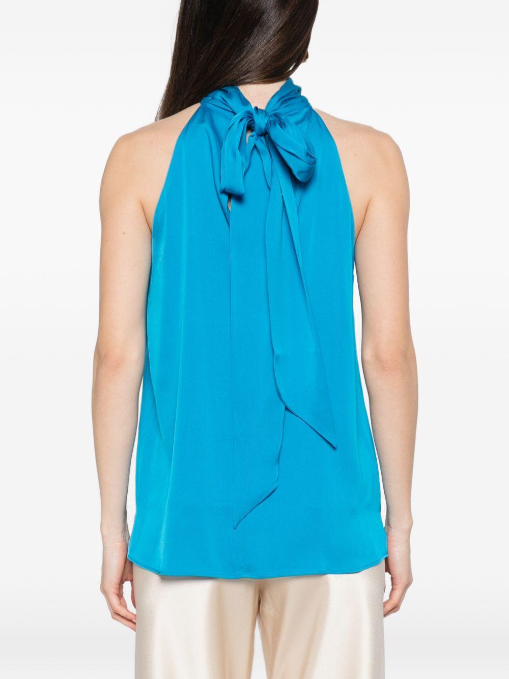 silk95five top clear blue silk - women