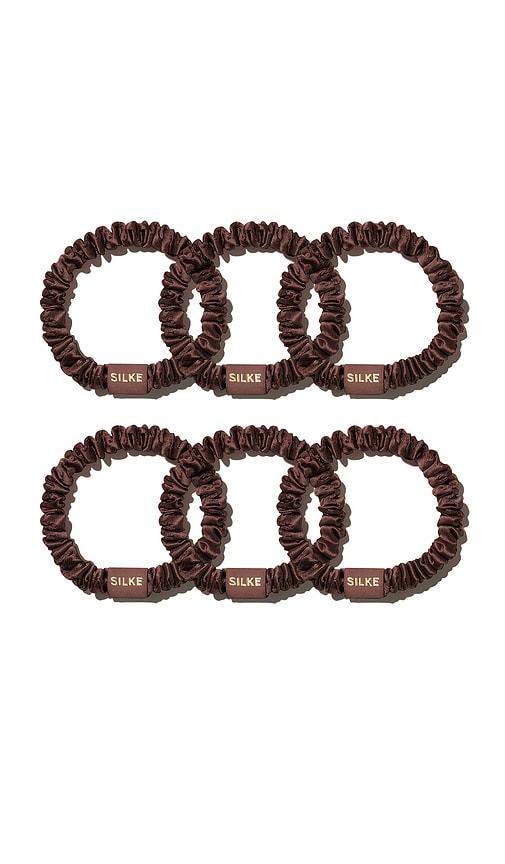 silke london hair ties in brown.