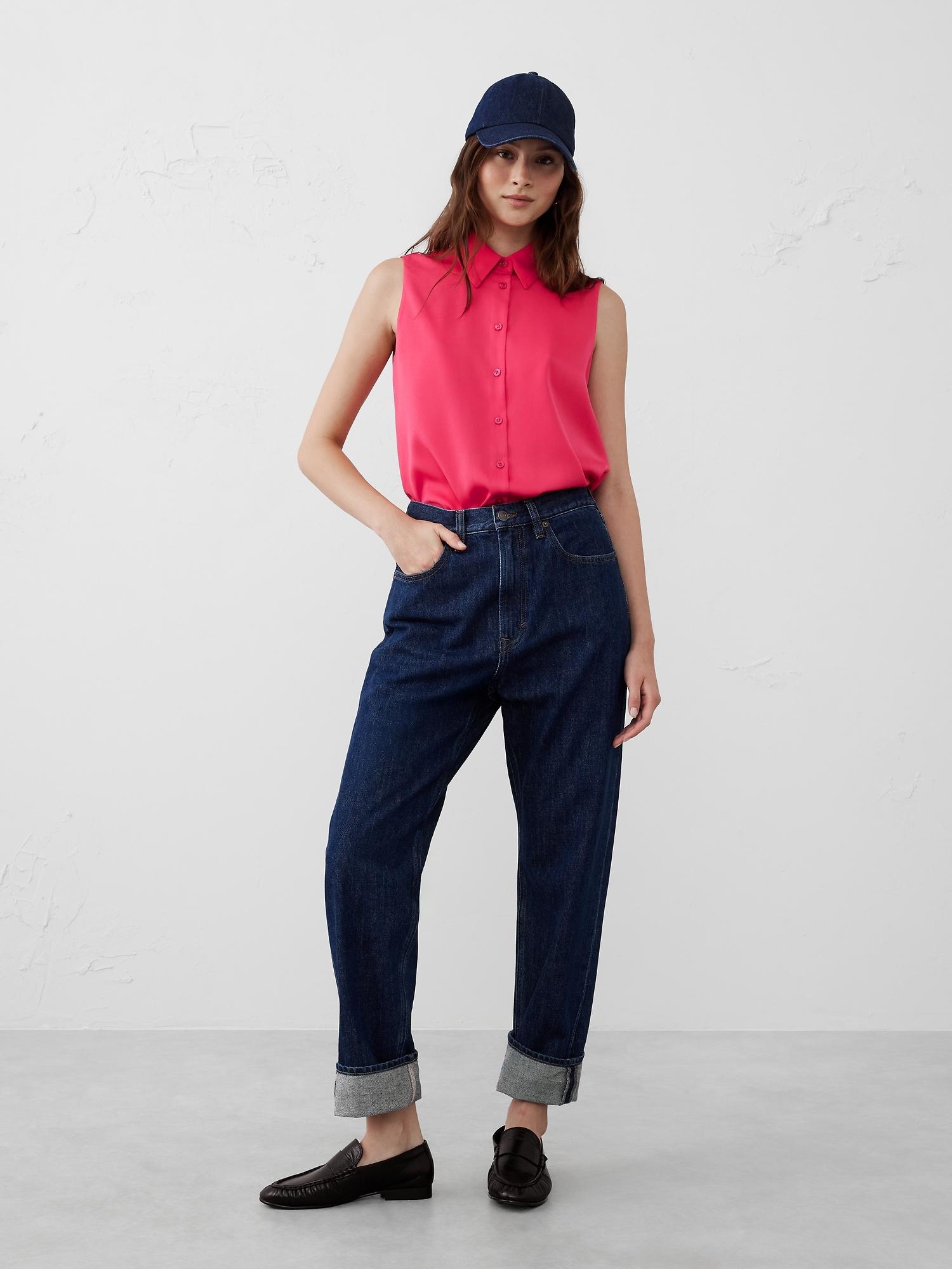silky collared top