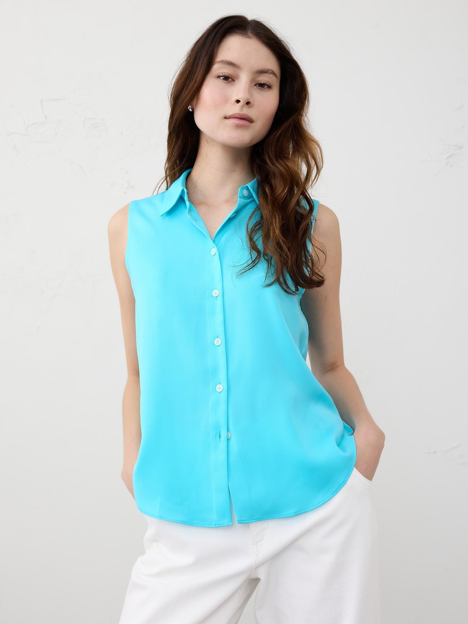 silky collared top