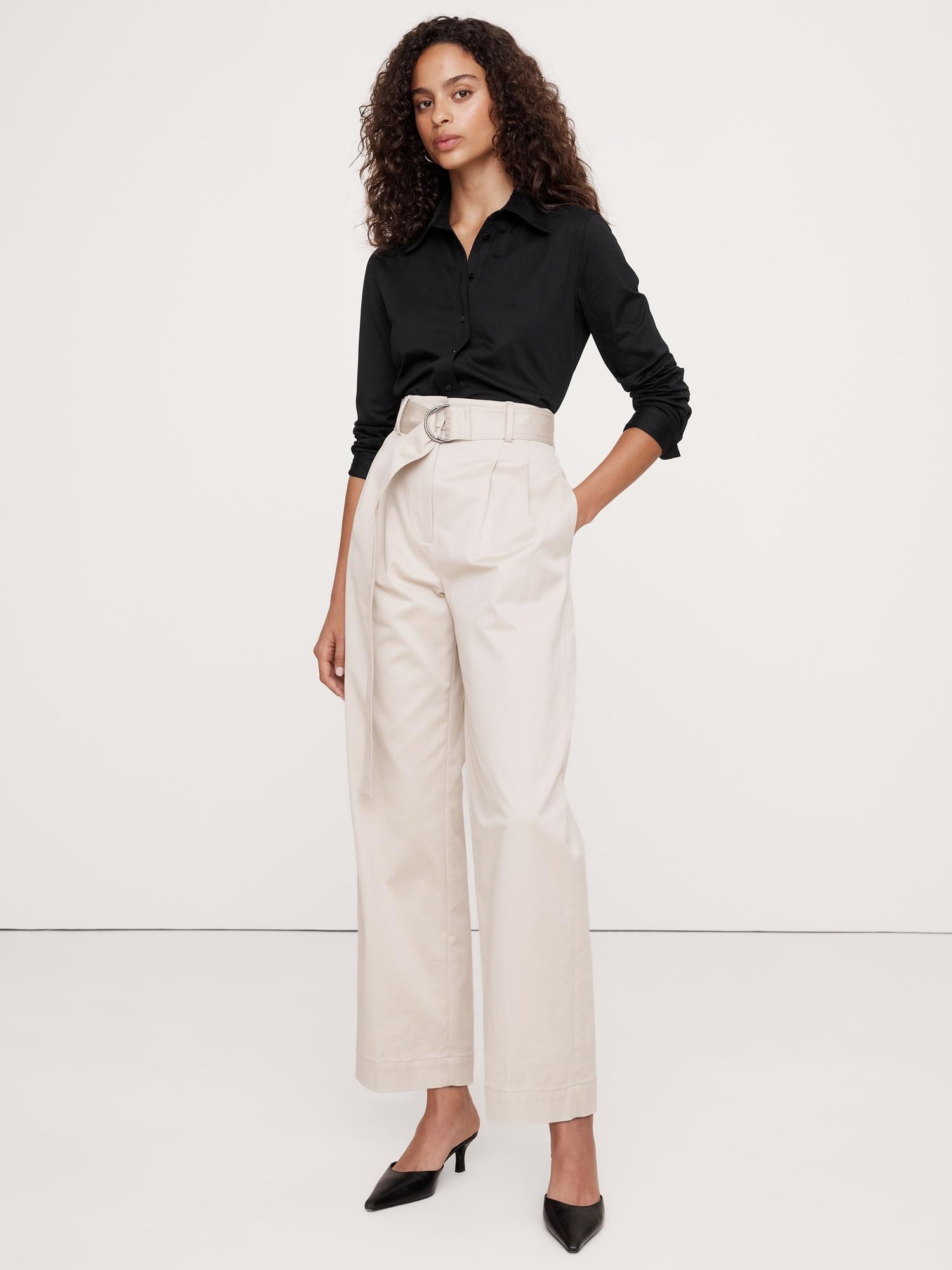 silky cotton long-sleeve button-down shirt