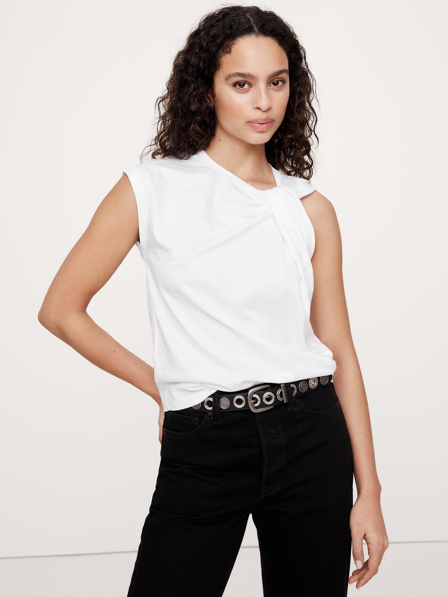 silky cotton twisted tank