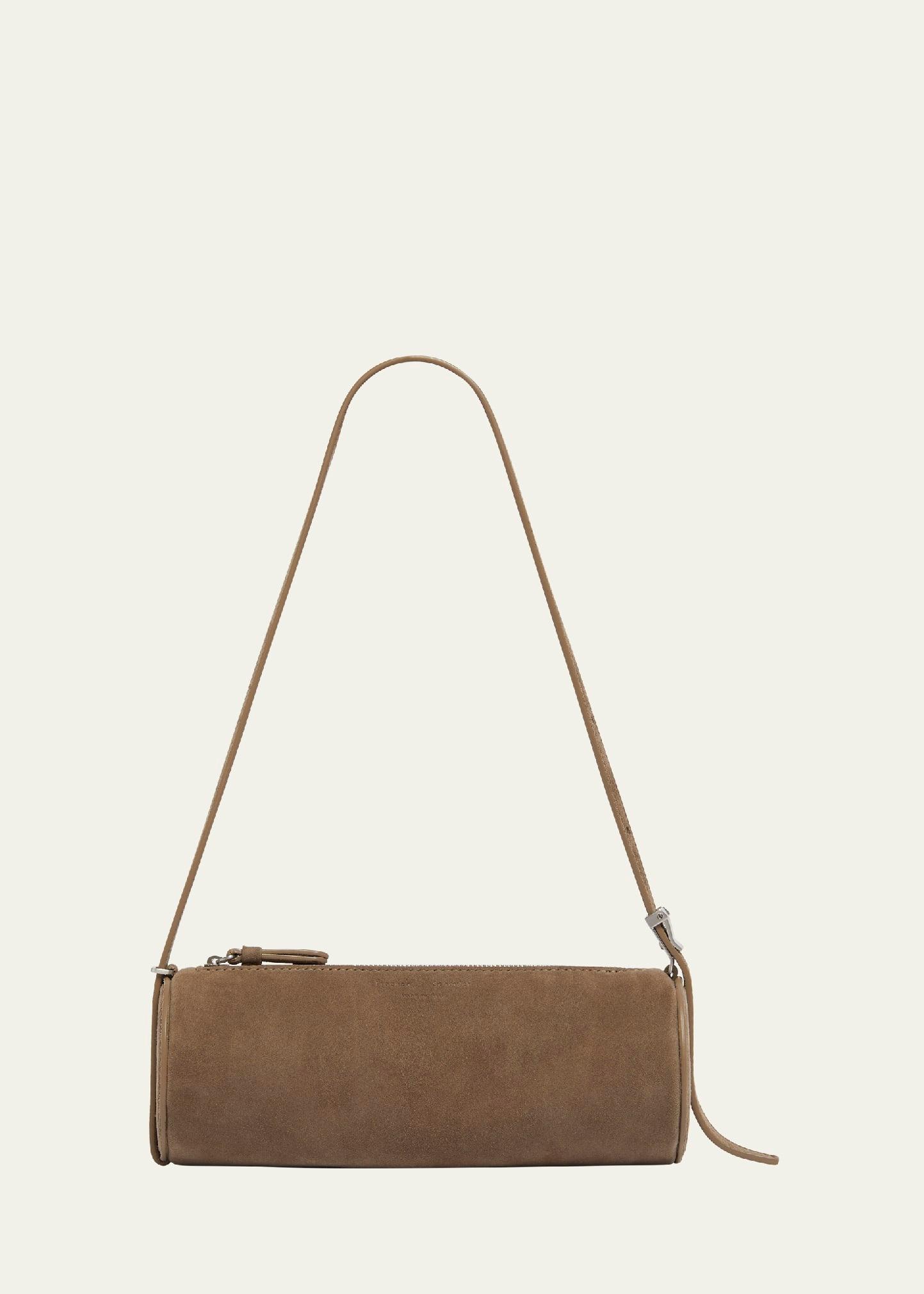 silo zip suede & leather shoulder bag