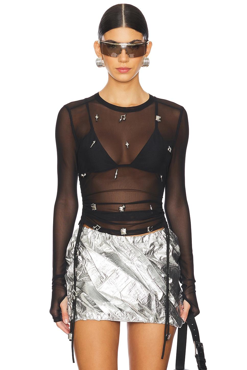 silver charm mesh top