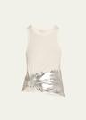 silver foil ribbed tank top