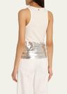silver foil ribbed tank top