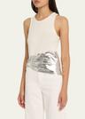silver foil ribbed tank top
