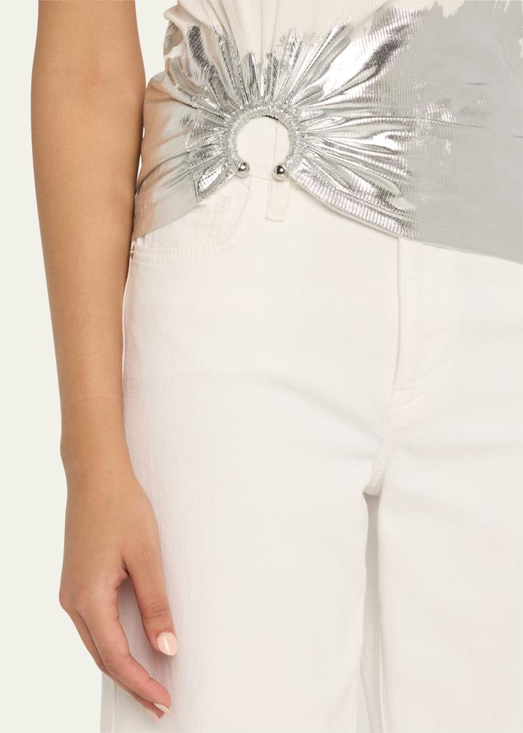 silver foil ribbed tank top