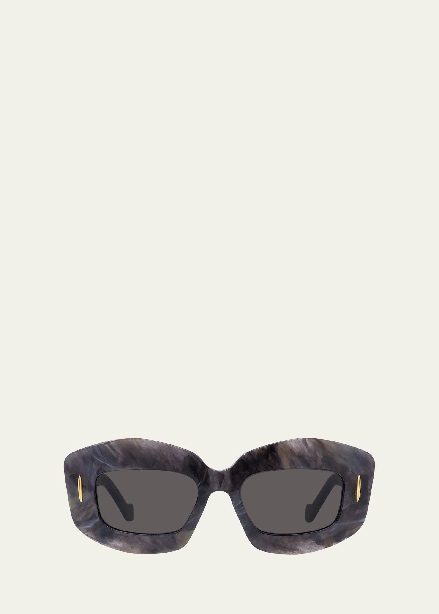silver screen chunky acetate rectangle sunglasses