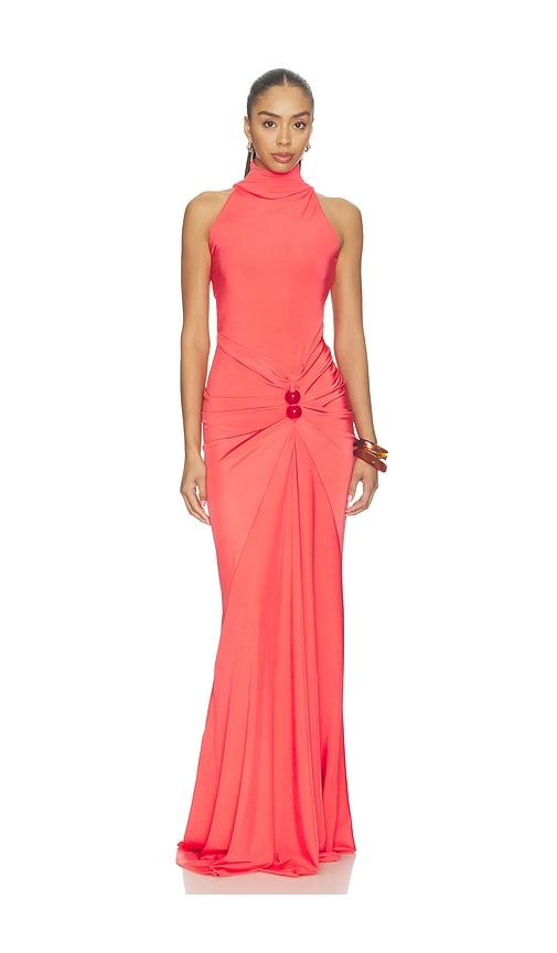 silvia tcherassi frances dress in coral.