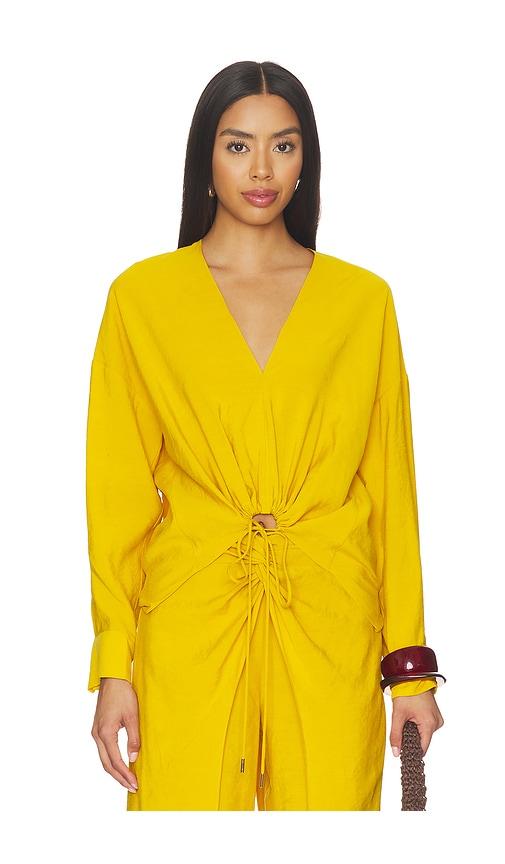 silvia tcherassi merida blouse in yellow.