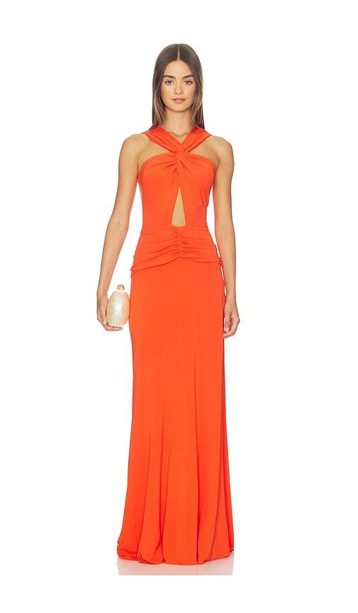 silvia tcherassi naga dress in tangerine.