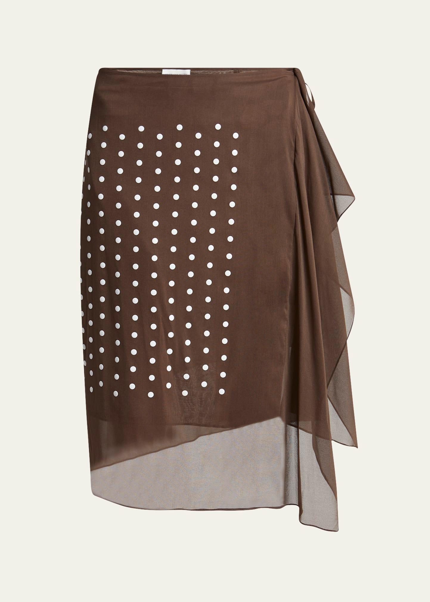 sima dot print wrap skirt