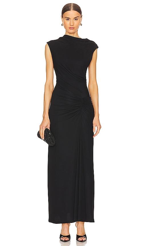 simkhai acacia dress in black.