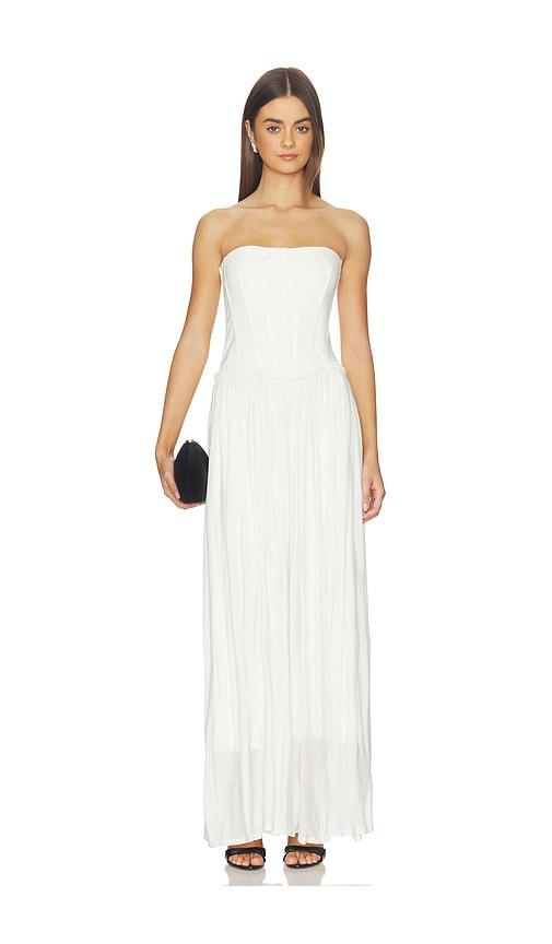 simkhai adalys bustier dress in ivory.