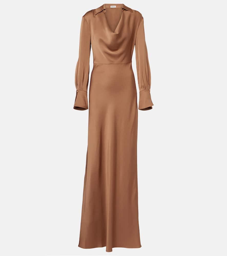 simkhai adelle draped satin gown