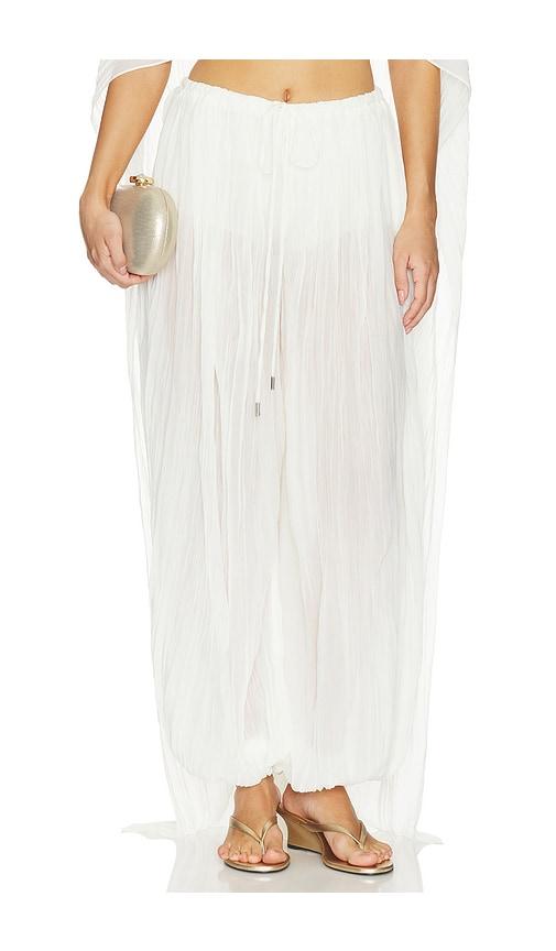 simkhai afton crinkle jersey balloon pant in ivory.