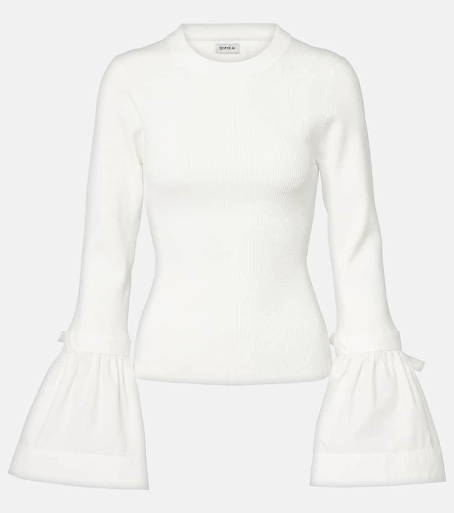 simkhai agata ruffled top