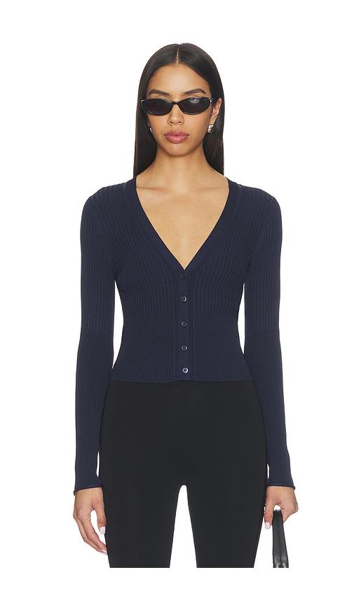 simkhai ailany cardigan in navy.