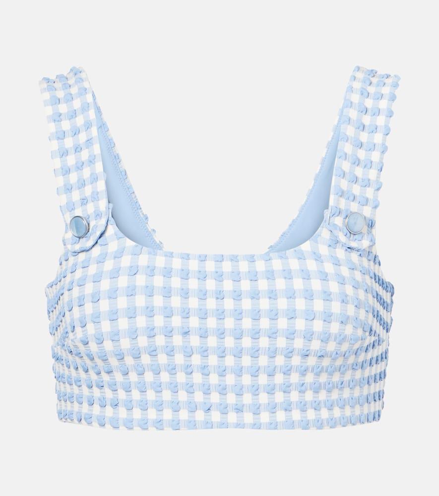 simkhai ainsley gingham bikini top