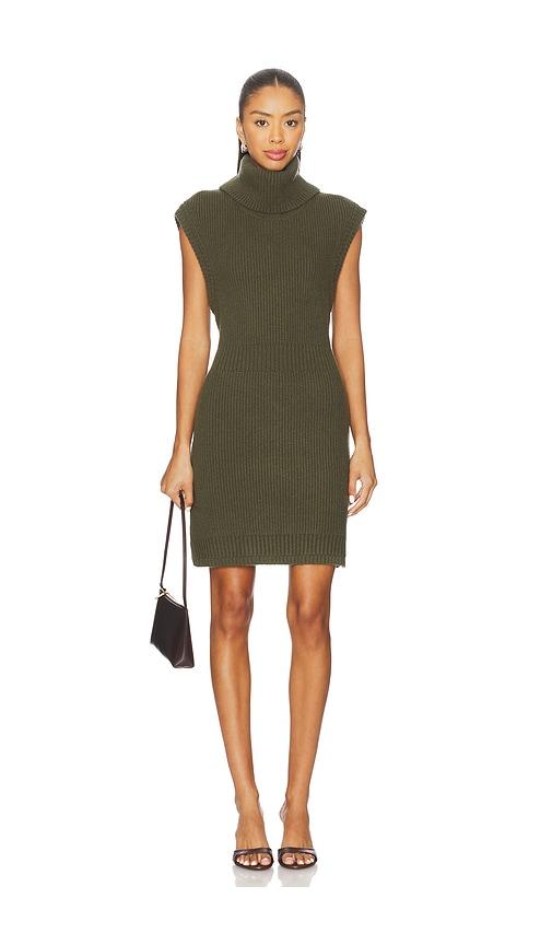 simkhai albanie mini dress in olive.