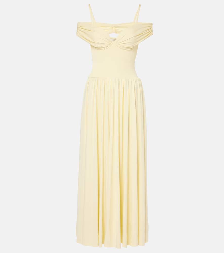 simkhai amarantha draped jersey maxi dress