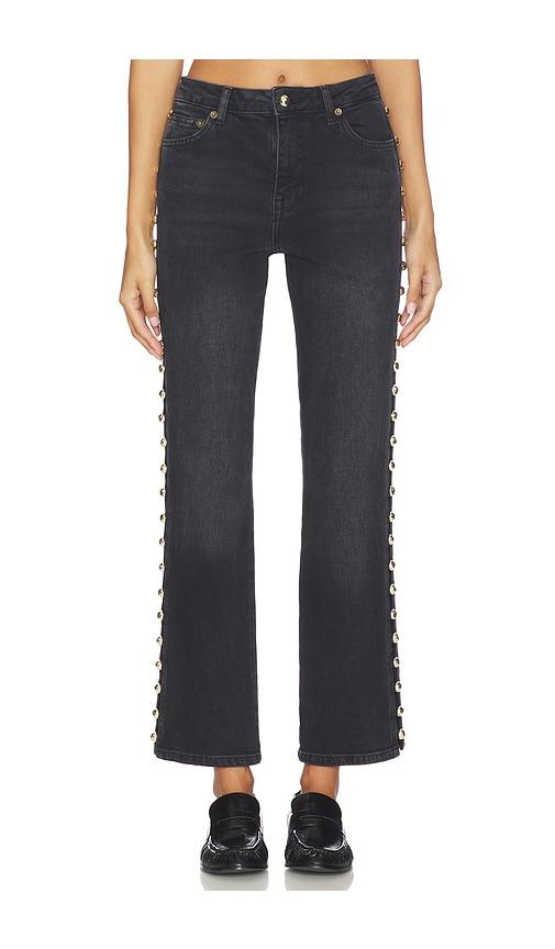 simkhai amelia high rise jean in black.