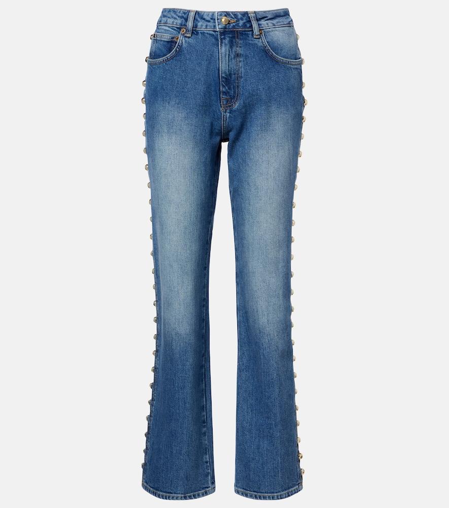 simkhai amelia studded straight jeans