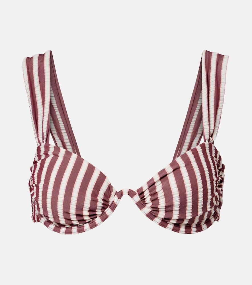 simkhai anniston striped bikini top