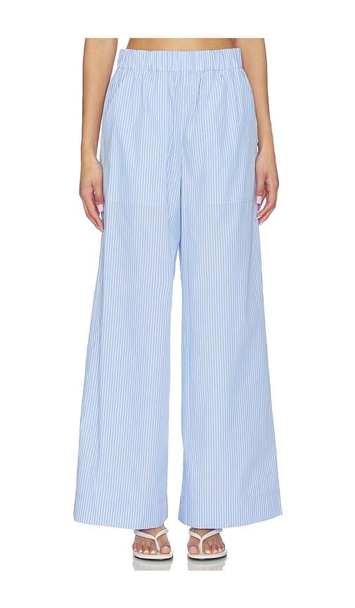 simkhai arden pull on pant in blue.