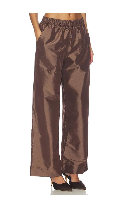 simkhai arden pull on pant in chocolate.