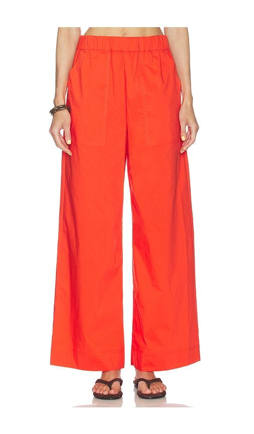 simkhai arden pull on pant in tangerine.