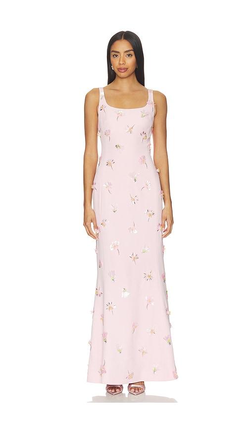 simkhai briella gown in pink.