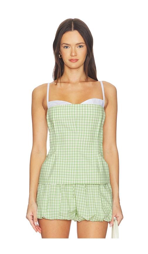simkhai charlee bustier top in green.