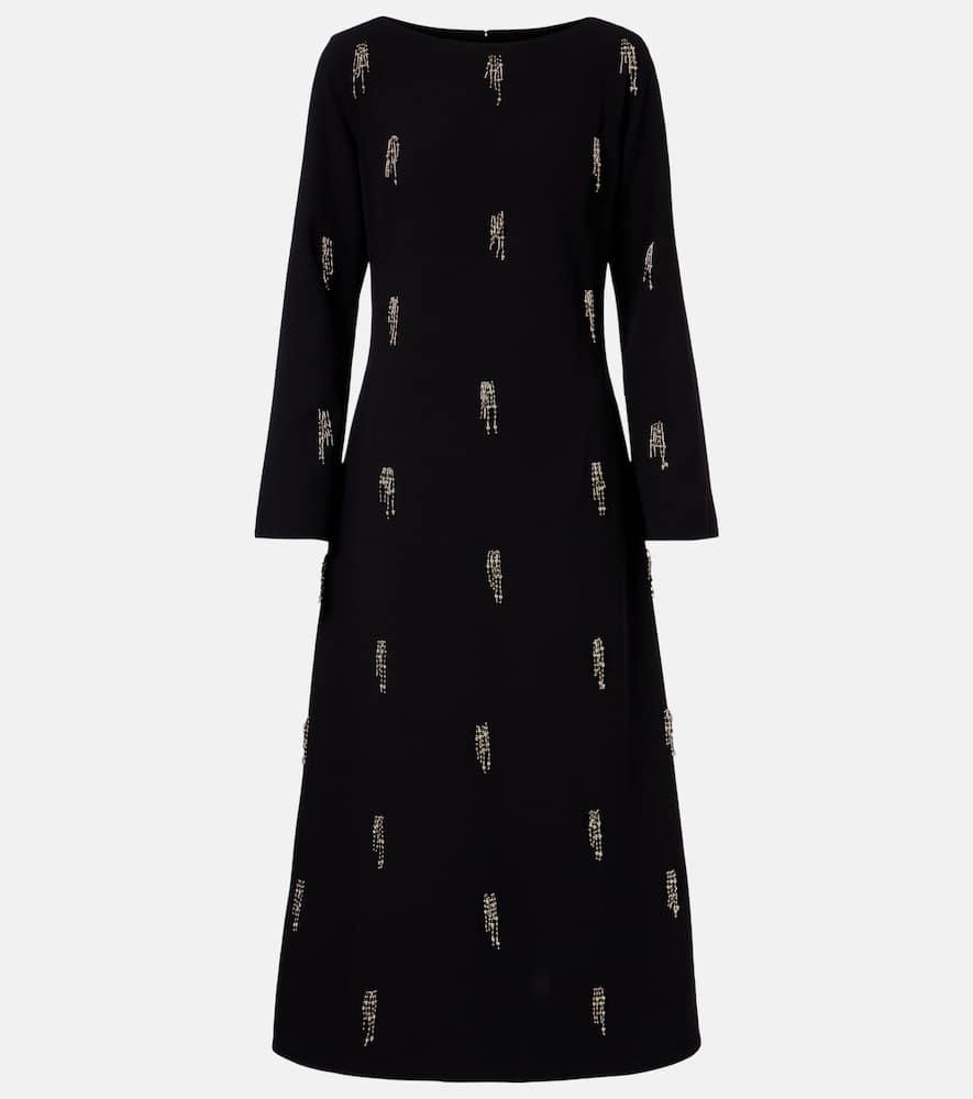 simkhai coretta embellished crêpe midi dress