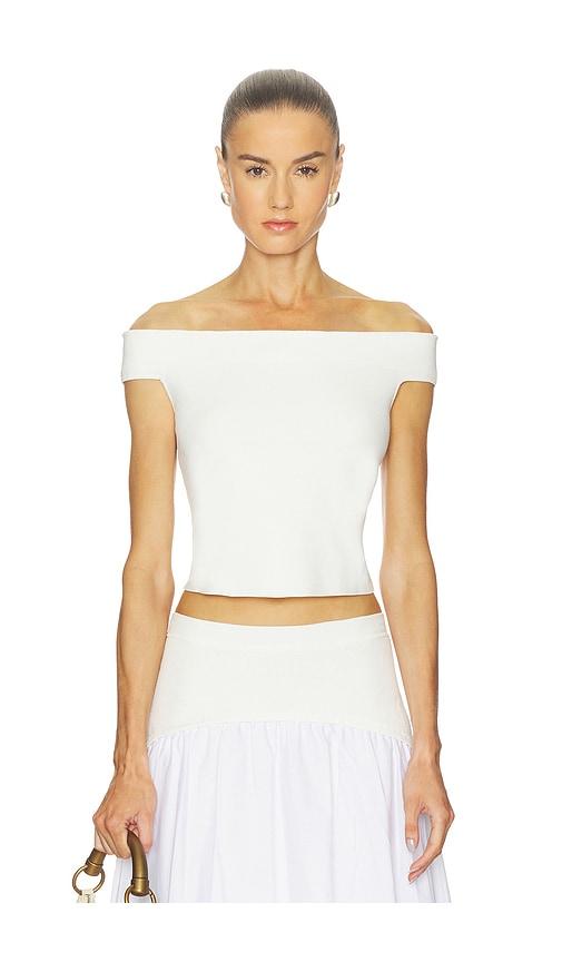 simkhai dalton top in ivory.