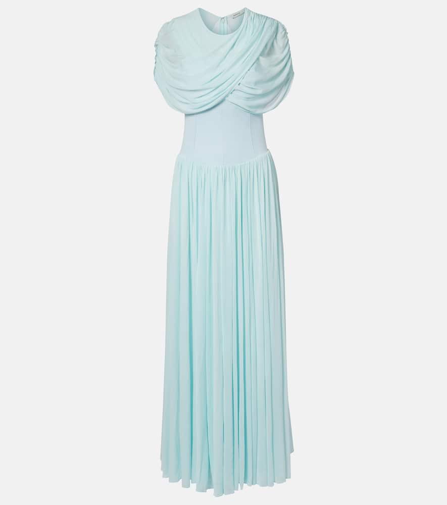 simkhai draped pleated gown