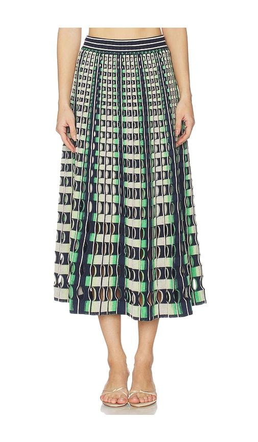 simkhai drue midi skirt in navy,green.