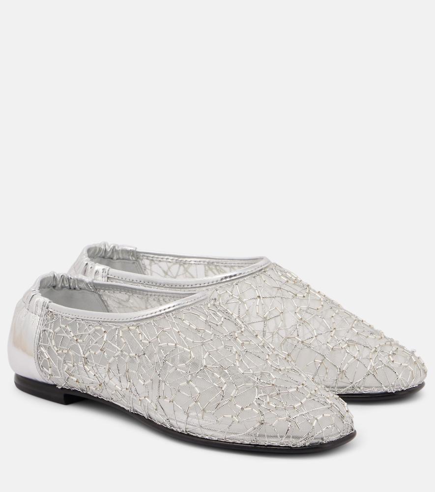 simkhai eden metallic lace ballet flats