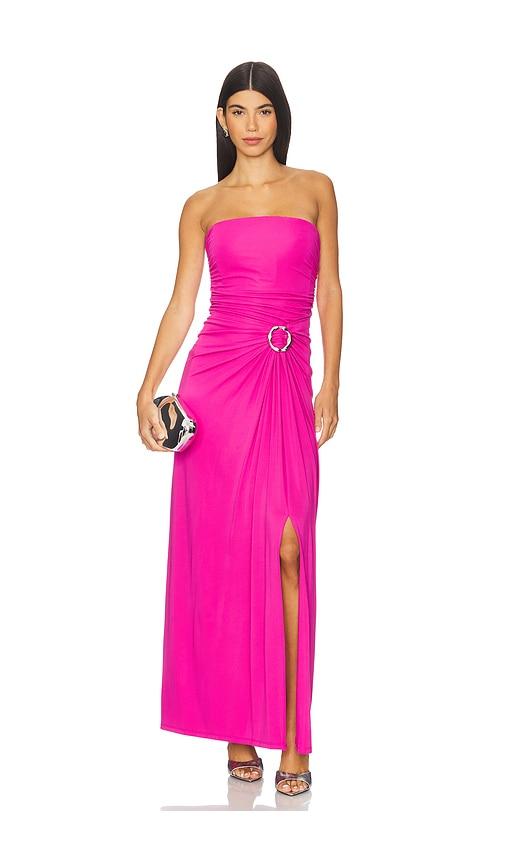 simkhai emma bustier gown in pink.