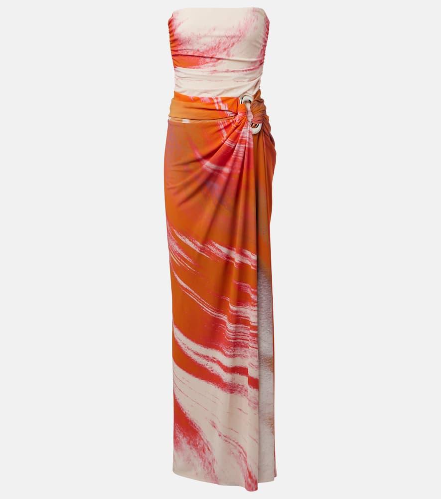 simkhai emma printed jersey maxi dress