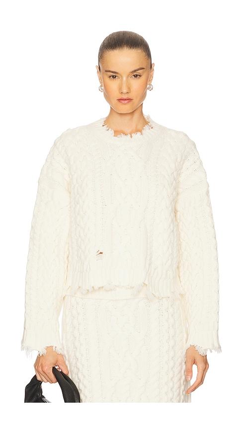 simkhai feliz cropped sweater in ivory.